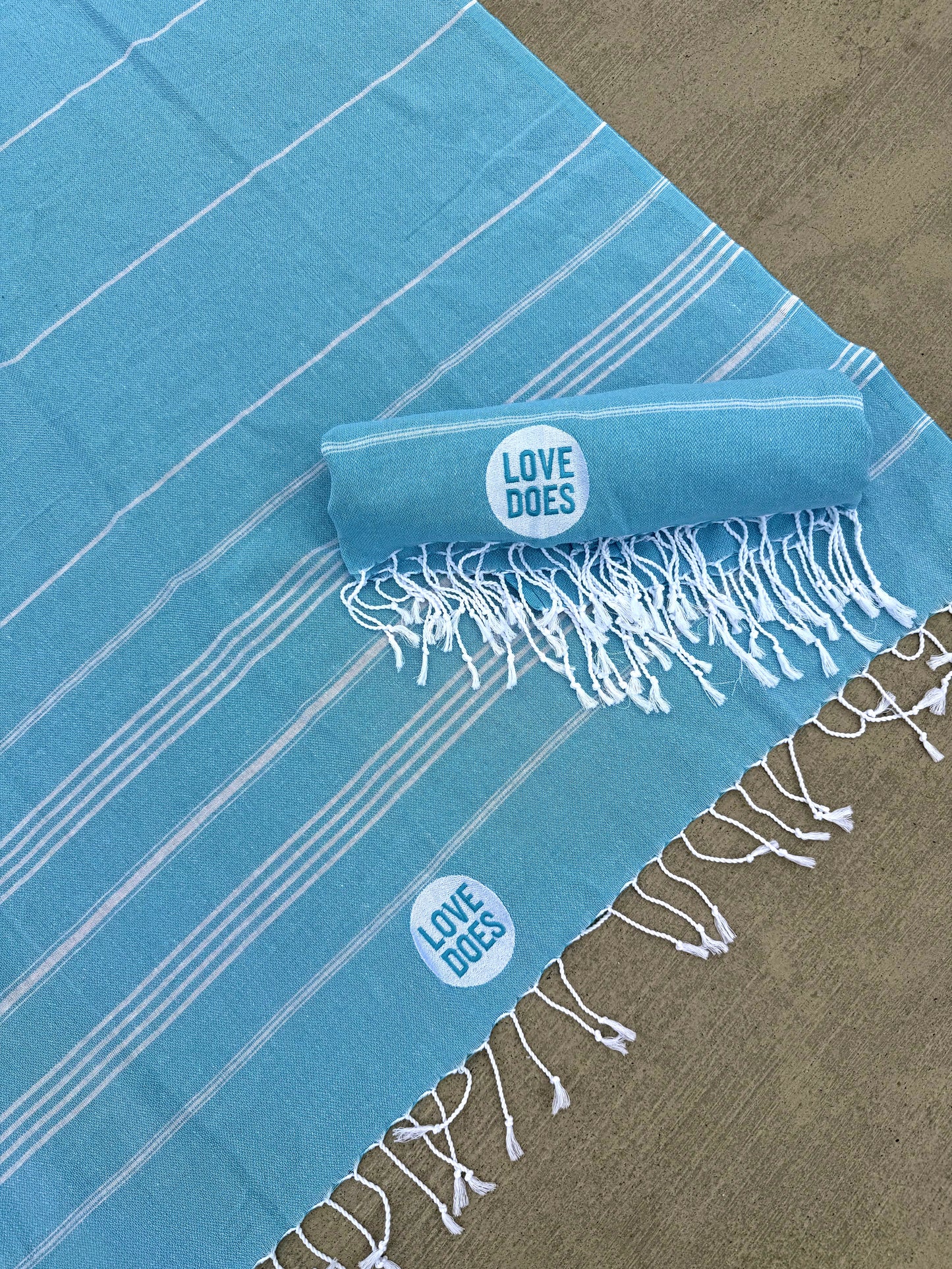 Love Does Embroidered Towel