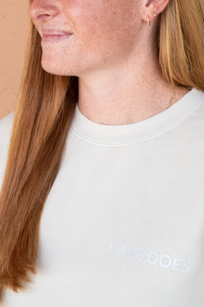 Love Does Crewneck Sweatshirt - Cream
